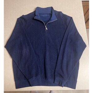 Carnoustie Blue Cotton 1/4 Zip Quarter Zip Sweatshirt XL